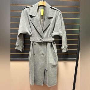 Vogue American Designer Gray Trench Coat XL